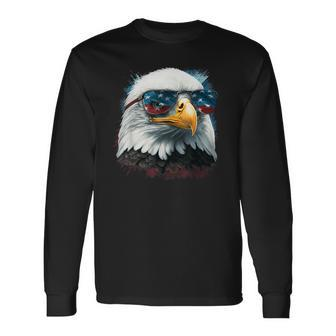 American Bald Eagle Usa Flag 4Th Of July Eagle Usa Long Sleeve T-Shirt - Monsterry UK