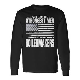 American Boilermaker Union Worker Long Sleeve T-Shirt - Monsterry