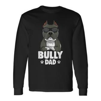 American Bully Dad Dog Dad Men Long Sleeve T-Shirt - Thegiftio UK