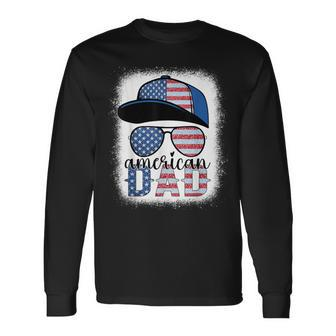 American Dad 4Th Of July Usa Flag Glasses American Family Long Sleeve T-Shirt - Monsterry