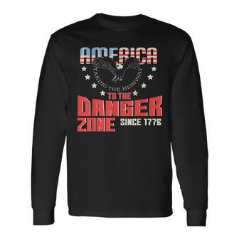 American Eagle 4Th Of July Independence Day Danger Zone Long Sleeve T-Shirt - Monsterry CA