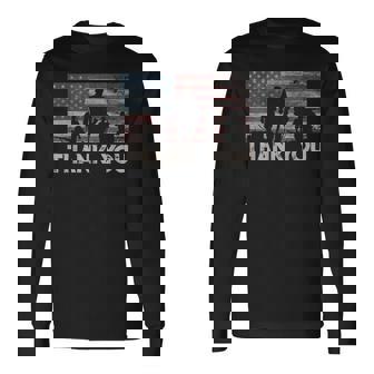 American Flag Thank You Military Appreciation Long Sleeve T-Shirt - Monsterry