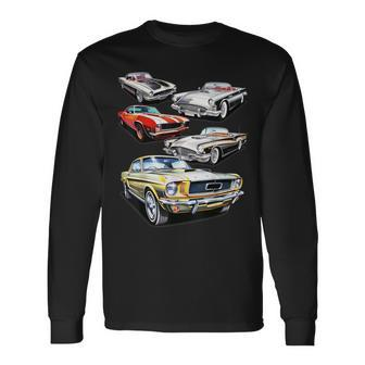 American Muscle Cars Vintage Classic Cars Long Sleeve T-Shirt - Seseable
