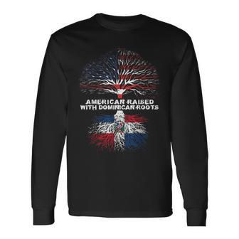 American Raised With Dominican Roots Republic Long Sleeve T-Shirt - Monsterry CA