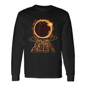 American Totality Total Partial Eclipse 2024 Solar Lunar Usa Long Sleeve T-Shirt - Monsterry