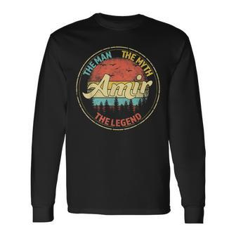 Amir The Man The Myth The Legend Personalisierter Name Langarmshirts - Seseable
