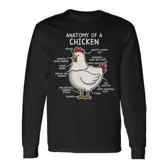 Anatomy Of A Chicken Country Farm Women Girl Long Sleeve T-Shirt | Mazezy