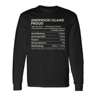 Anderson Island Washington Proud Nutrition Facts Long Sleeve T-Shirt - Monsterry CA