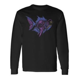 Anglerfish Deep Sea Creatures Sea Monster Angler Fish Long Sleeve T-Shirt - Monsterry