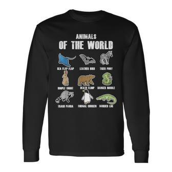 Animals Of The World Animals Names Ideas Long Sleeve T-Shirt - Seseable
