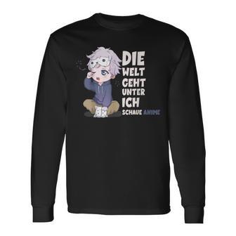 Anime Die Welt Geht Unter Ich Schaue Langarmshirts - Geschenkecke