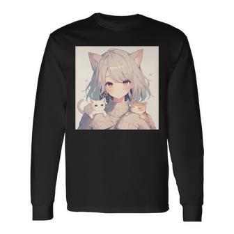 Anime- Und Katzenliebhaber Für Nager Manga Kawaii Graphic Otaku Langarmshirts - Seseable