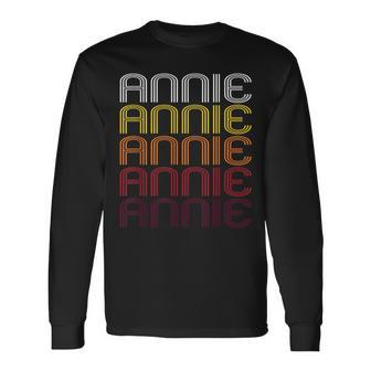 Annie Retro Wordmark Pattern – Vintage Style Langarmshirts - Seseable