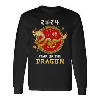 Año Del Dragón 2024 Zodiaco Año Nuevo Chino 2024 Camiseta de manga larga - Regaloses