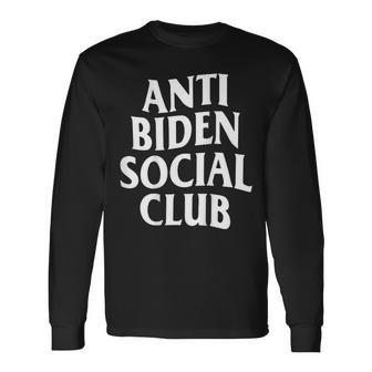 Anti Biden Social Club On Back Long Sleeve T-Shirt - Monsterry