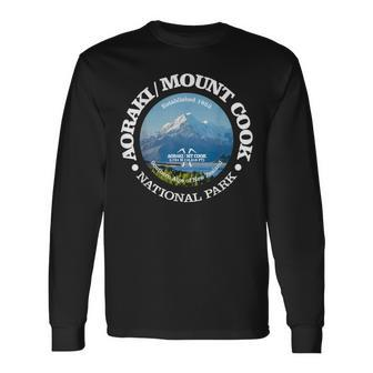Aoraki Mount Cook National Park New Zealand Hiking Long Sleeve T-Shirt - Seseable