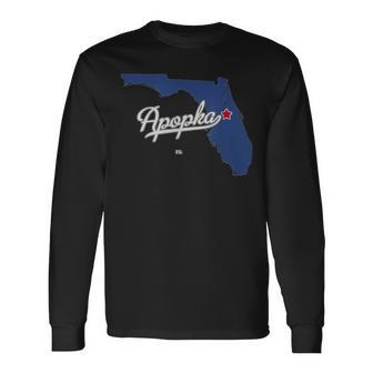 Apopka Florida Fl Map Long Sleeve T-Shirt | Mazezy