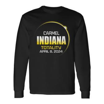 April 2024 Total Solar Totality Eclipse Carmel Indiana Long Sleeve T-Shirt - Thegiftio