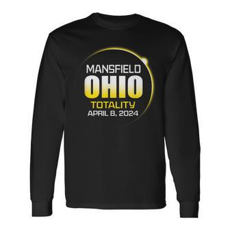 April 2024 Total Solar Totality Eclipse Mansfield Ohio Long Sleeve T-Shirt - Monsterry DE