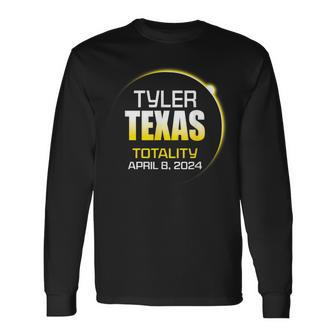 April 2024 Total Solar Totality Eclipse Tyler Texas Long Sleeve T-Shirt - Monsterry