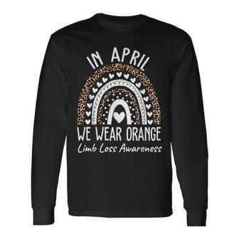 In April We Wear Orange Limb Loss Awareness Ampu Support Long Sleeve T-Shirt - Monsterry