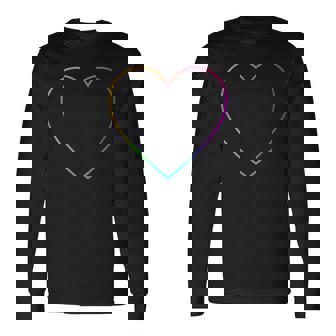 Arco Circular Multicolor Del Corazón Del Arco Iris Brillante Sin Mangas Camiseta de manga larga - Regaloses