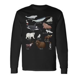 Arctic Wildlife Tundra Ecosystem Animal Names For Education Long Sleeve T-Shirt - Thegiftio UK
