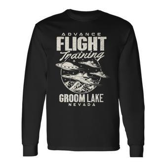 Area 51 Ufo Groom Lake Advance Flight Training T Long Sleeve T-Shirt - Monsterry AU