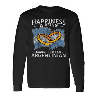 Argentinian Marriage Argentina Roots Heritage Married Long Sleeve T-Shirt - Monsterry
