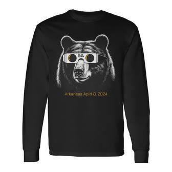 Arkansas April 8 Total Solar Eclipse 2024 Bear Fan Long Sleeve T-Shirt - Monsterry UK