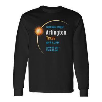 Arlington Texas Tx Total Solar Eclipse 2024 1 Long Sleeve T-Shirt - Monsterry CA