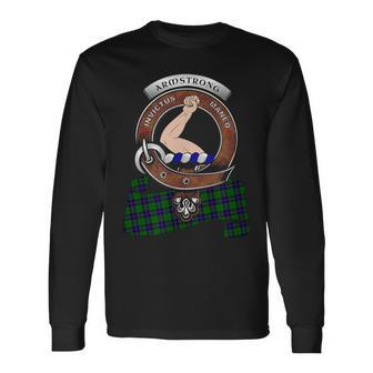Armstrong Scottish Clan Badge & Tartan Long Sleeve T-Shirt - Seseable