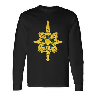 Army Military Intelligence Corps Branch Veteran Insignia Long Sleeve T-Shirt - Monsterry DE