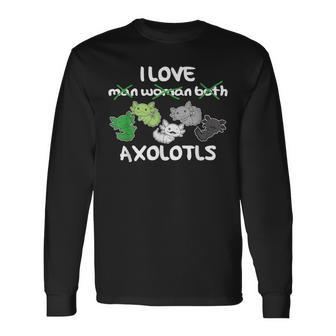 Aromantic Flag Pride Lgbtq Axolotls Cute Aromantic Axolotl Long Sleeve T-Shirt - Monsterry DE