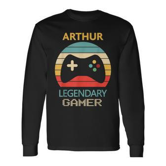 Arthur Name Personalised Legendary Gamer Long Sleeve T-Shirt - Seseable