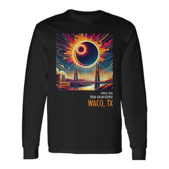 Artistic Total Solar Eclipse 2024 Waco Tx Long Sleeve T-Shirt | Mazezy