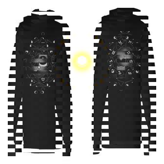 Astrología Constelaciones Rueda Fases Luna Zodiaco Camiseta de manga larga - Regaloses