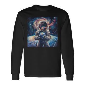 Astronauten Galaxie Weltraum Planeten Weltall Astronaut Langarmshirts - Seseable