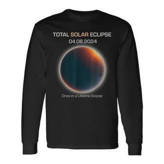 Astronomy Once In A Lifetime Eclipse Minimalistic Solar Ecli Long Sleeve T-Shirt | Mazezy CA