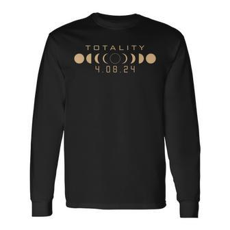 Astronomy Totalility Eclipse April 8 2024 Eclipse Long Sleeve T-Shirt - Monsterry DE