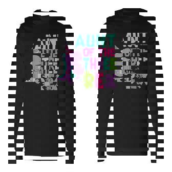 Aunt Of The Three Rex Birthday Dinosaur Family Matching Long Sleeve T-Shirt - Thegiftio