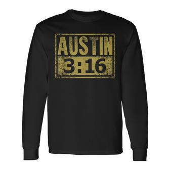 Austin 3 16 Classic American Distressed Vintage Long Sleeve T-Shirt - Thegiftio UK