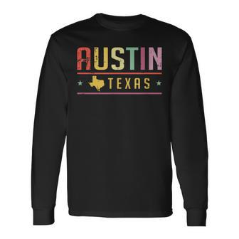Austin Texas Souvenir Retro Austin Texas Long Sleeve T-Shirt - Monsterry DE