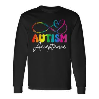 Autism Awareness Acceptance Infinity Symbol Women Long Sleeve T-Shirt - Seseable