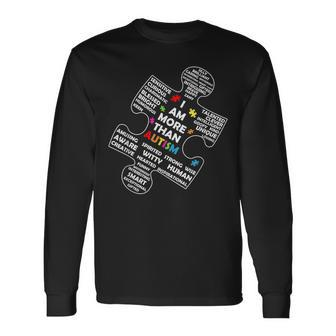 I Am More Than Autism Awareness Asd Puzzle Piece Support Long Sleeve T-Shirt | Mazezy DE
