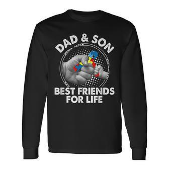 Autism Awareness Dad And Son Best Friend For Life Long Sleeve T-Shirt - Thegiftio UK