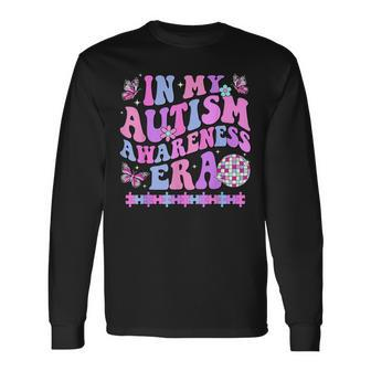 In My Autism Awareness Era Retro Disco In April We Wear Blue Long Sleeve T-Shirt | Mazezy