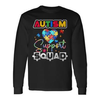 Autism Awareness Autism Squad Support Team Colorful Puzzle Long Sleeve T-Shirt | Mazezy CA