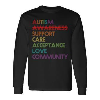 Autism Awareness Support Care Acceptance Accept Understand Long Sleeve T-Shirt | Mazezy
