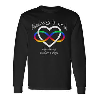 Autism Kindness Is Cool Autism Infinity Heart Rainbow Long Sleeve T-Shirt - Seseable
